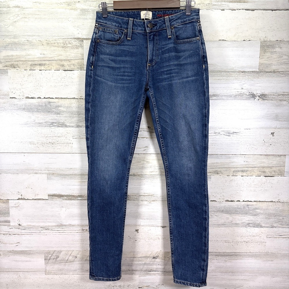 AO.LA Alice Olivia Womens Blue‎ Medium Wash Studded Embellished Skinny Jeans 26